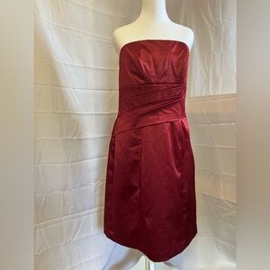 Elegant Burgundy Satin Dress
